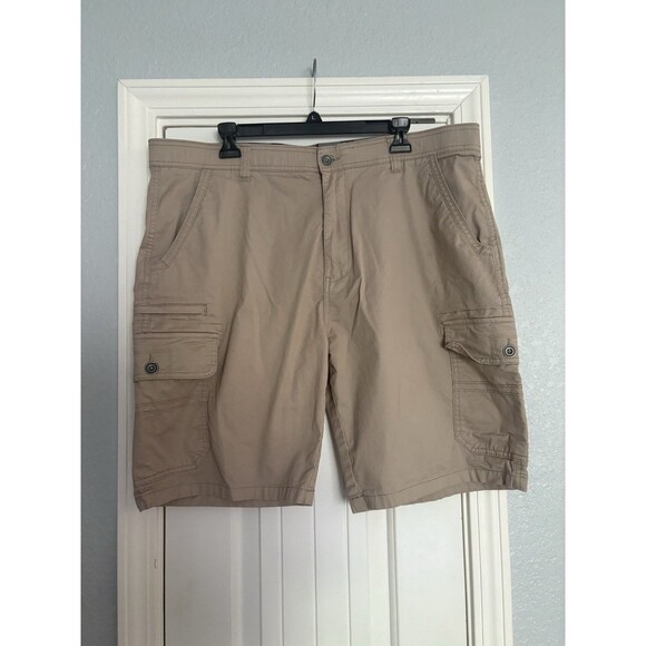 Iron Clothing Co Cargo Shorts Mens Size 40 Khaki Chino Button Zipper Vacation - Picture 1 of 4